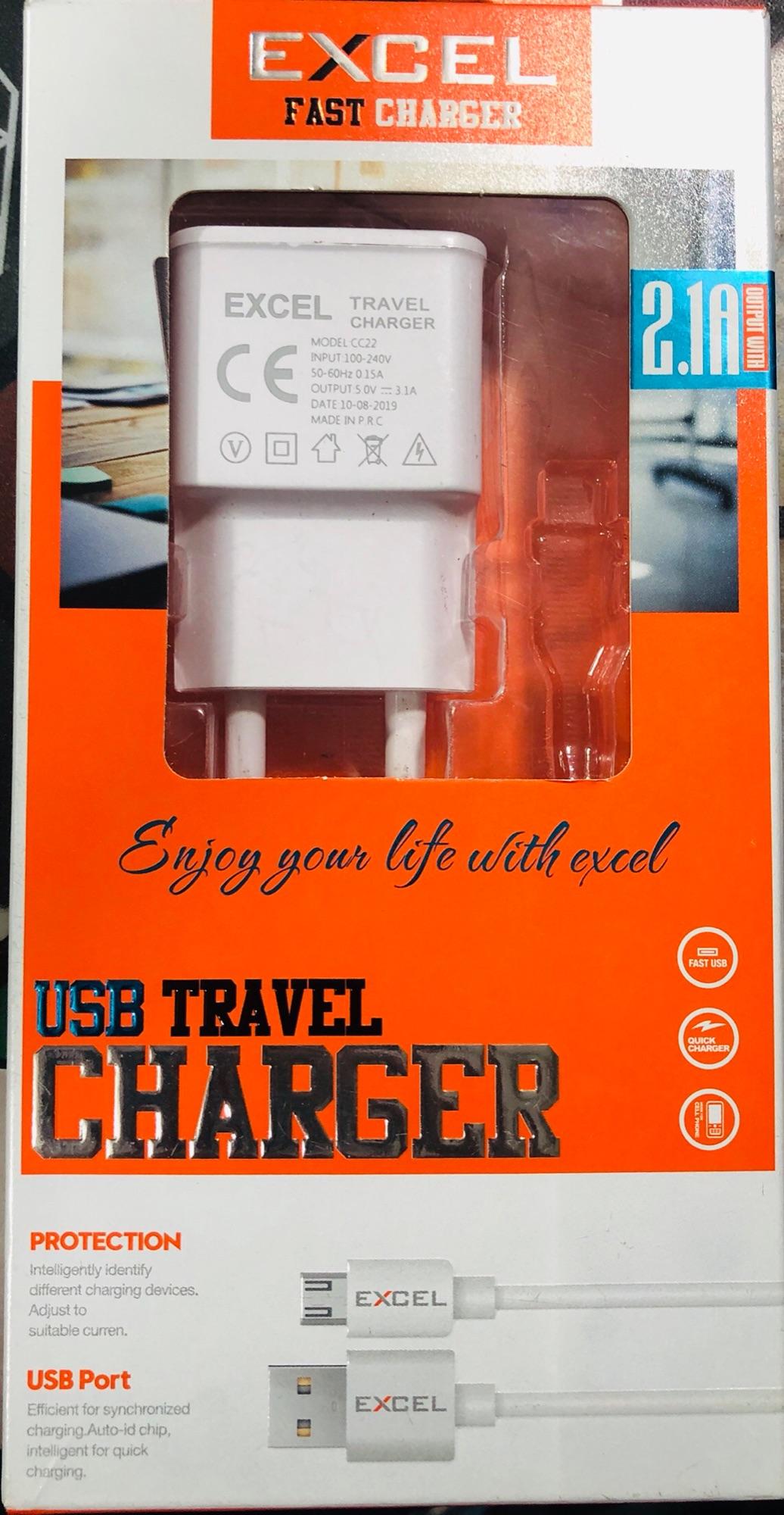 Excel Fast Charger 2.1A Micro USB Charger 14W
